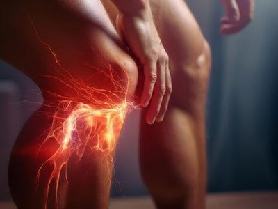 Person suffering from knee inflammation