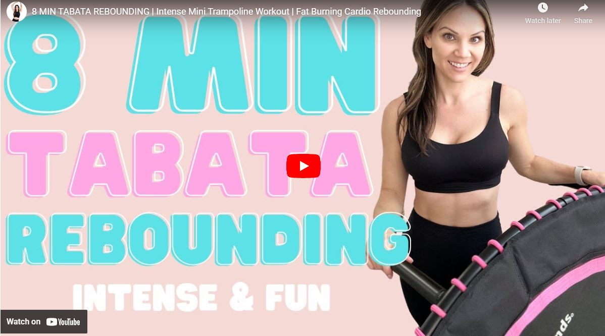 8 Minute Tabata Rebounding | Intense Mini Trampoline Workout