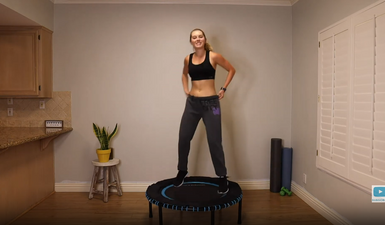 45 MINUTE TRAMPOLINE HIIT | At Home Cardio Workout thumbnail