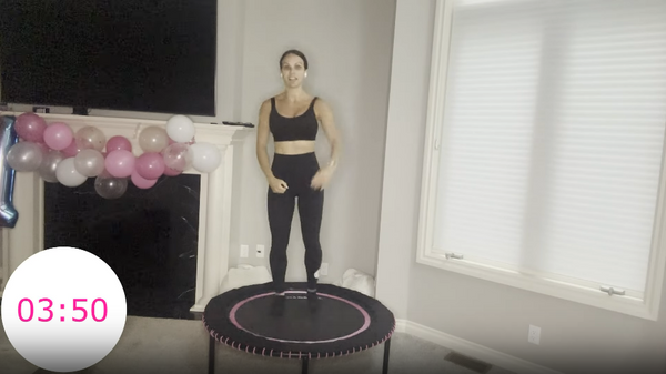 15 Min Rebounding Cardio + 4 Min Tabata (3000+ Steps)