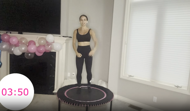 15 Min Rebounding Cardio + 4 Min Tabata (3000+ Steps) thumbnail