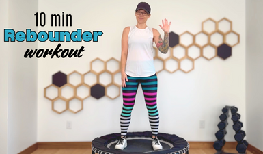 10 Minute Leaps & Rebounds Mini Trampoline Rebounder Workout 130-138bpm thumbnail