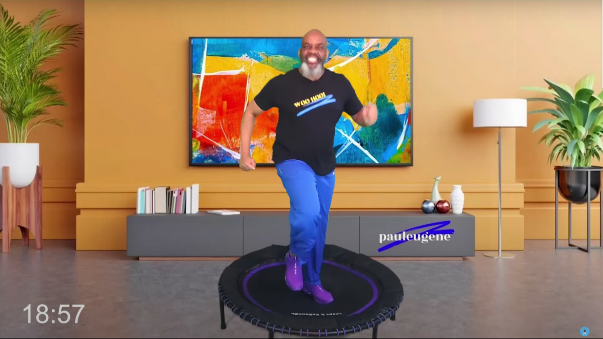 28 Minute TRAMPOLINE REBOUNDING WORKOUT SENIORS OR BEGINNERS