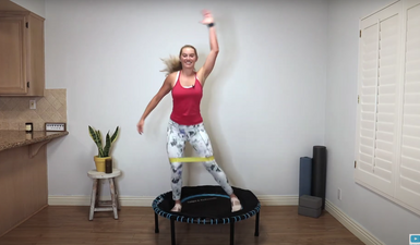 Rebounder Cardio Workout || with resistance band thumbnail