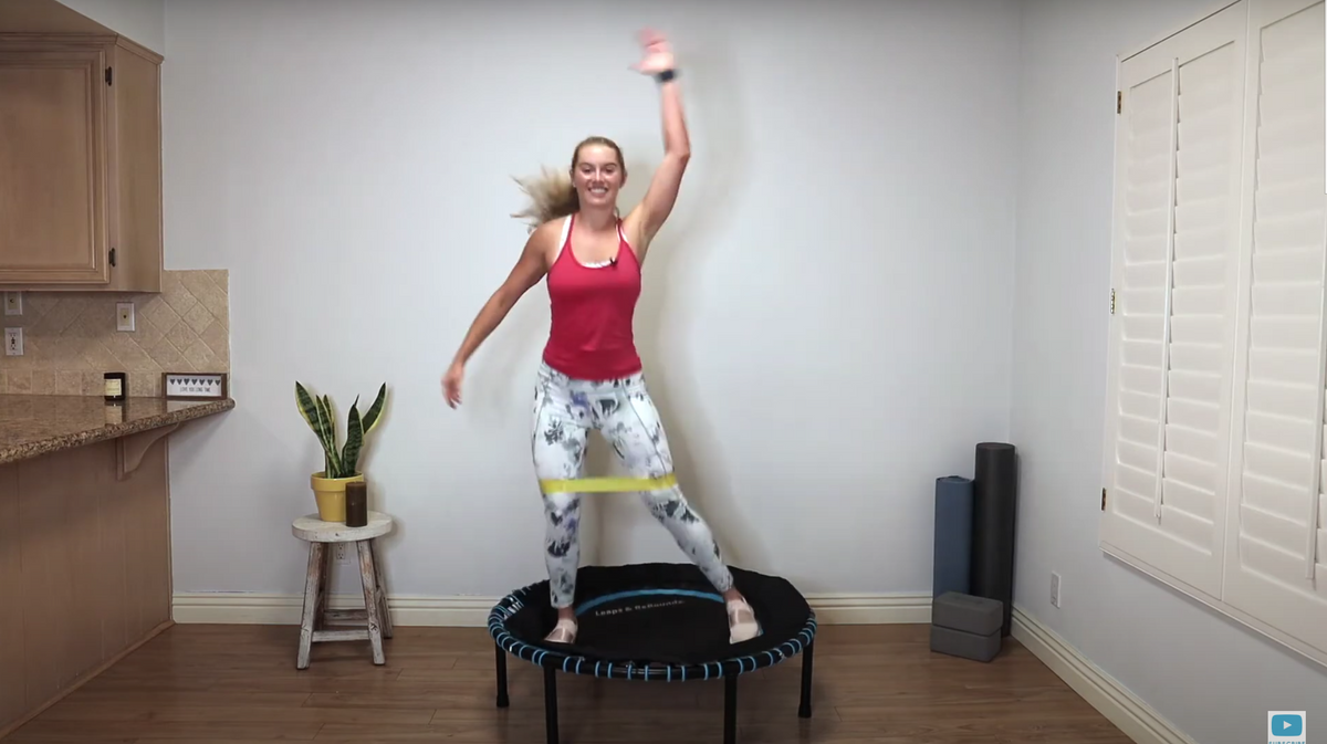 Rebounder Cardio Workout || with resistance band