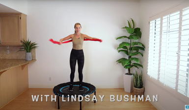 30 Min Mini Trampoline Workout | Resistance Band Cardio thumbnail