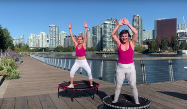 Mini Trampoline HIIT Cardio Workout // 30 Mins thumbnail