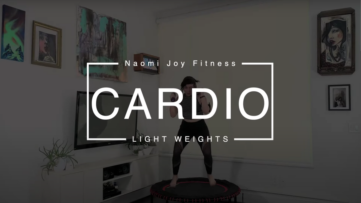 Rebounding Mini Trampoline Workout With Weights