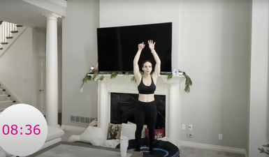 10 MOVES in 10 MINUTES REBOUNDER WORKOUT | MINI TRAMPOLINE thumbnail