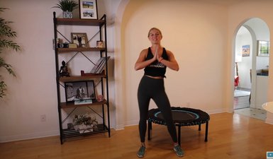 20 Min Pilates + Rebounder Cardio Fusion Workout thumbnail