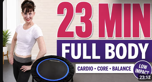 23 Min Full Body Rebounder Workout | Low Impact Cardio + Core