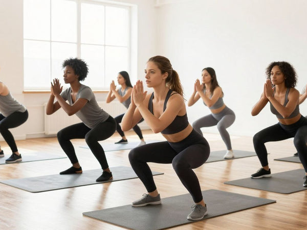 Beginners exercising with free YouTube videos.