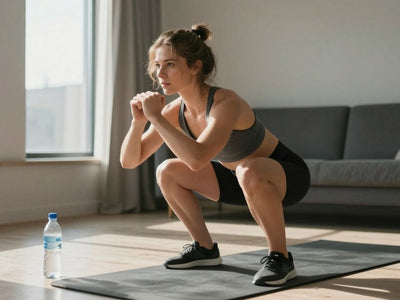 Beginner doing home exercises for weight loss.