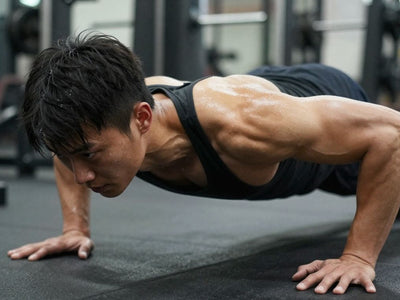 Person doing a plank exercise, showing core strength.
