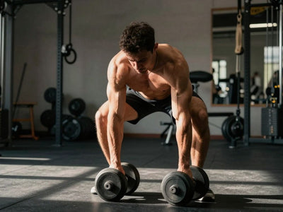 Person lifting dumbbells for a full body workout.