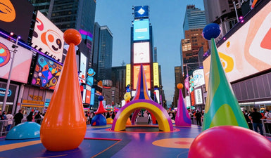 Times Square Transformed into a Global Dreamscape by Yuge Zhou's 'Trampoline Color Exercise' thumbnail