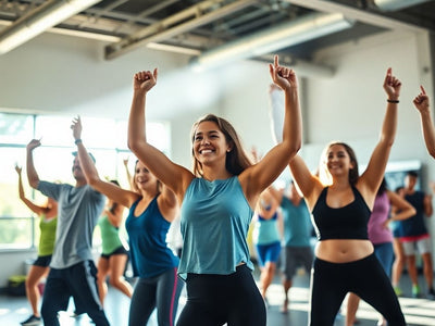 Students exercising to boost brain and body.