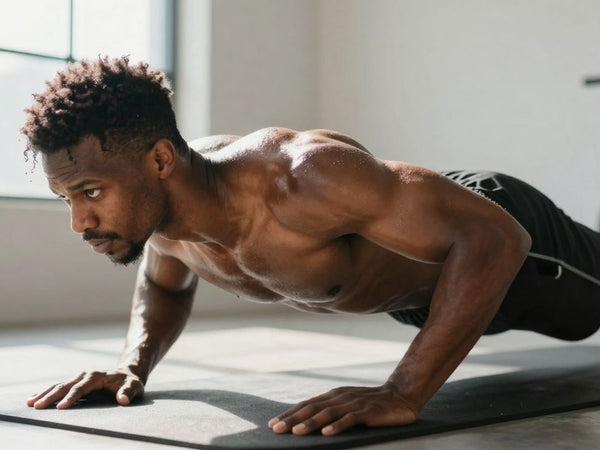 Person doing a core strengthening plank exercise.
