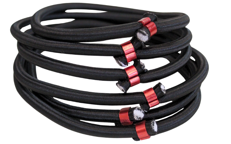 Black Firm bungees with a white background