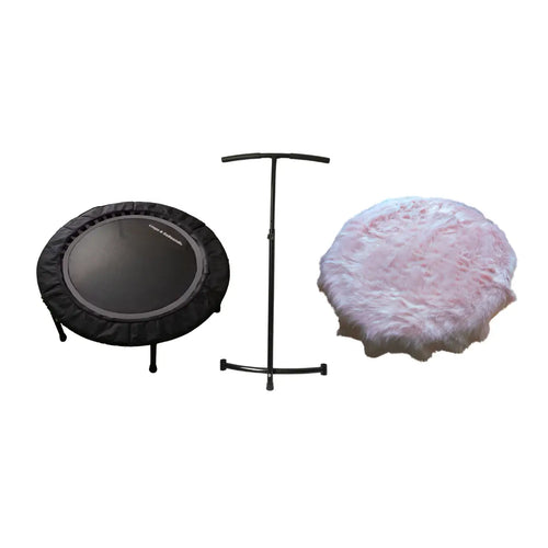 Gray Rebounder Stability bar and plush pink mat cover