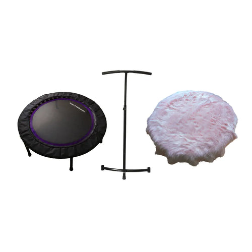 Purple Rebounder Stability bar and plush pink mat cover