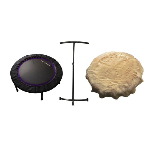 Purple Rebounder Stability bar and plush tan mat cover